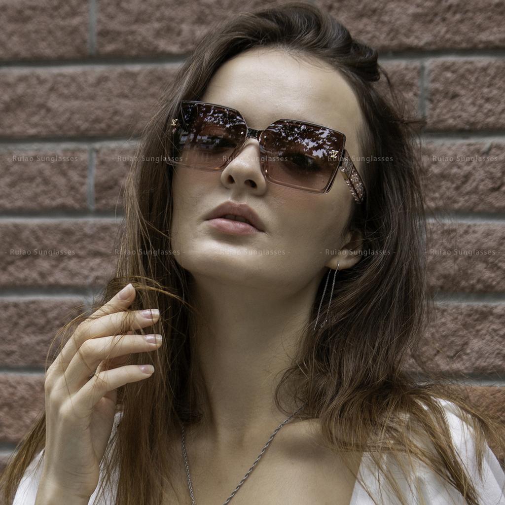 Luxury Square Designer Fashion Big Sunglasses for Women Glasses Brand Woman Women's Retro Shades UV400 Sunglasses Eyewear