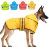 High Visibility Dog Hooded Raincoat Waterproof Pet Rain Jacket Dog Rain Cloak  Labrador Retriever