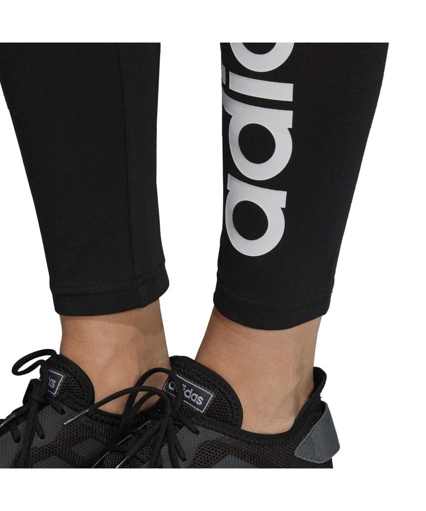 adidas Women's Double Linear Logo Tights (FRU81), Black/White (DP2386), Size J/M (Japan Size M)