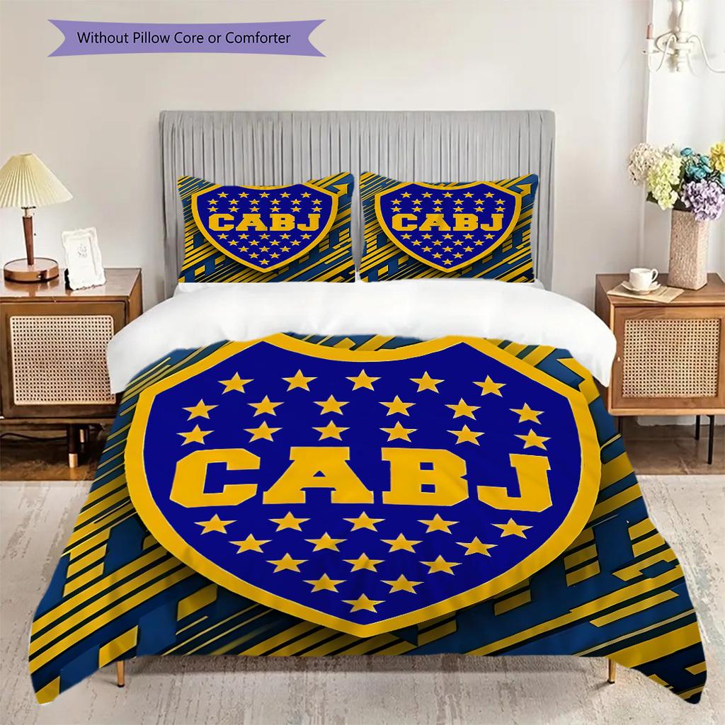Boca Juniors Pattern Bedding Quilt Set Quilt Cover Pillowcase Home Decoration Birthday Gift (1 * duvet cover + 2 * pillowcase, without core)