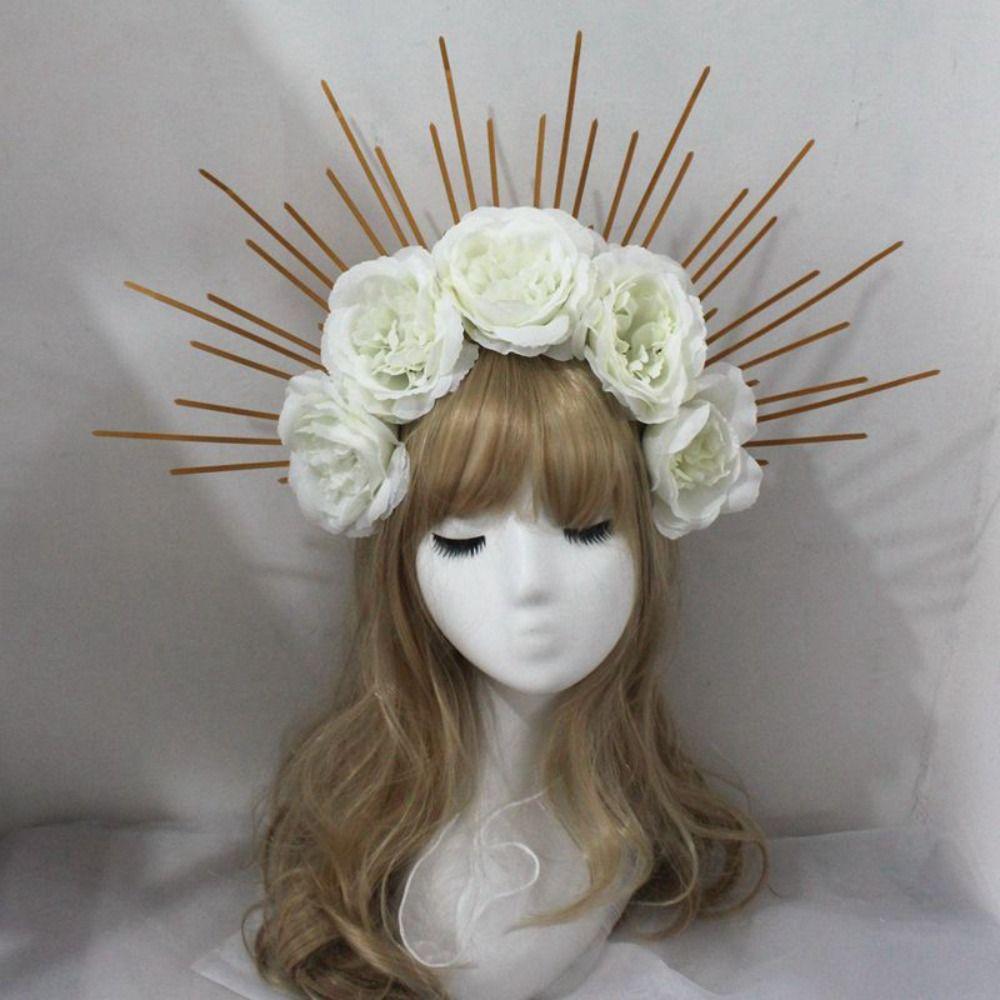 Vintage Handmade Gothic Lolita Tiara Sun Goddess Headwear Wedding Headpiece DIY Crown Material Kits