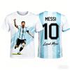 Футболка мужская Messi Superstar с 3D-принтом, спортивная, быстросохнущая, дышащая, для улицы, уличного стиля, командных тренировок, одежда для родителей и детей
