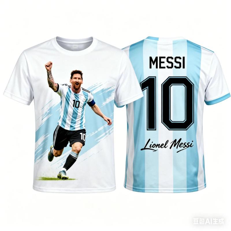 Футболка мужская Messi Superstar с 3D-принтом, спортивная, быстросохнущая, дышащая, для улицы, уличного стиля, командных тренировок, одежда для родителей и детей