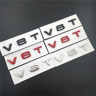 3D металлический черный логотип V8T V6T эмблема буквы значок на крыло автомобиля для S6 C7 S7 V8T Q5 A6 A4 S5 SQ5 S4 C7 V6T наклейка аксессуары