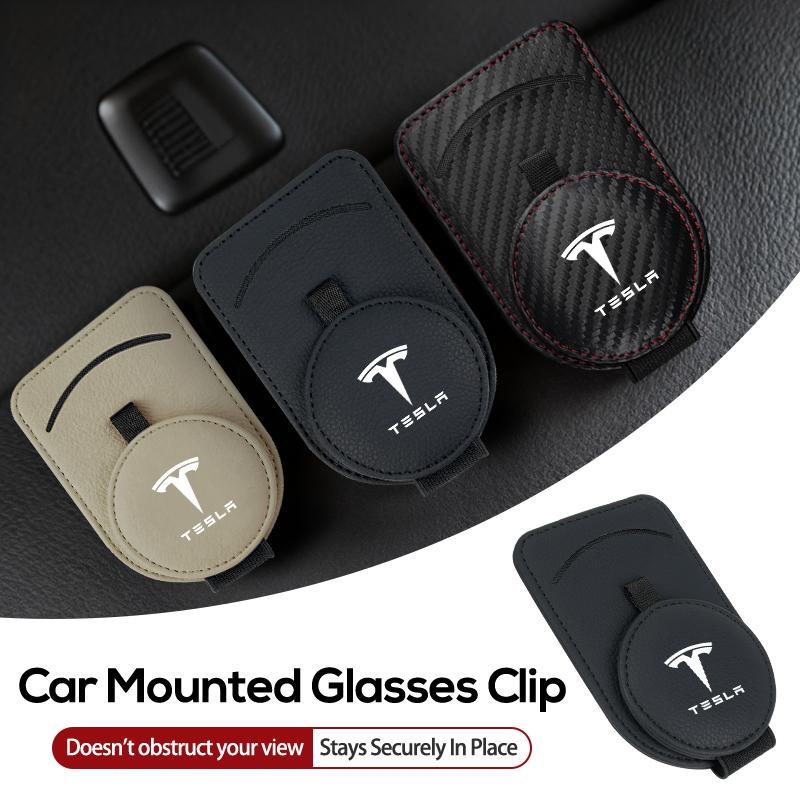 ALO1 Car Valve Glasses Holder Sunglasses Clip Accessories Interior For Tesla Model 3 Model S Model X Model Y Roadster Bonina