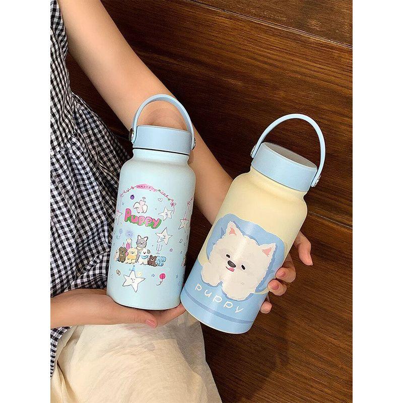 German Canim Kalse Cute Cartoon Large Capacity Vacuum Cup Female New Arrival Handheld Cup Portable Water Kettle
