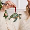 Winter Holiday Ornaments Sea Glass Christmas Ornament, Coastal Turtle Whale Shark Octopus Party Favors for Festivals Tree Hanging Decoration,