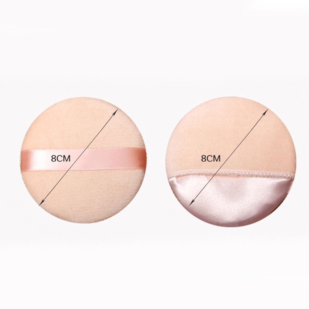 Soft Round Cotton Puffs Round Velvet Powder Puff With Ribbon  for Face Makeup Application