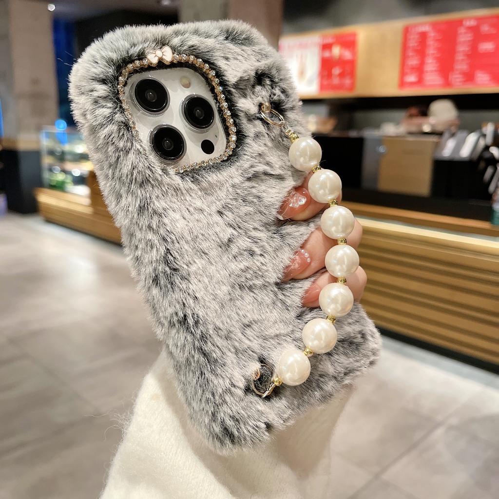 Милый плюшевый чехол с браслетом и сердечком для Samsung Z Flip 3 S23 S22 S21 Ultra A24 A34 A14 A54 A53 A33 A23 A13 S10 S9 S8/Redmi 10 9 9A 9C 9T Note 11 10