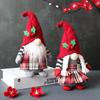 Cute Braid Faceless Doll Plaid Hooded Forest Old Man Doll Home Plush Desktop Ornaments