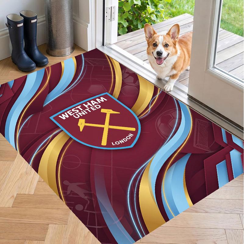 Soft Floor Carpet West Ham United Football Pattern Area Rug Decorative Mat For Home Room Decoration