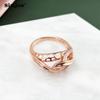 SIMJOO Rose Gold Ring for Ladies Fashion Hollow Out Zircon Ring