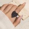 Высококачественное черное кристаллическое кольцо Love Ring Temperament Opening Adjustable Women Ring
