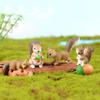 4PCS Miniature Squirrel Animal Figurine Ornament Home Ornament Micro Landscape Plant Pots Bonsai Craft Decor Garden Accessories