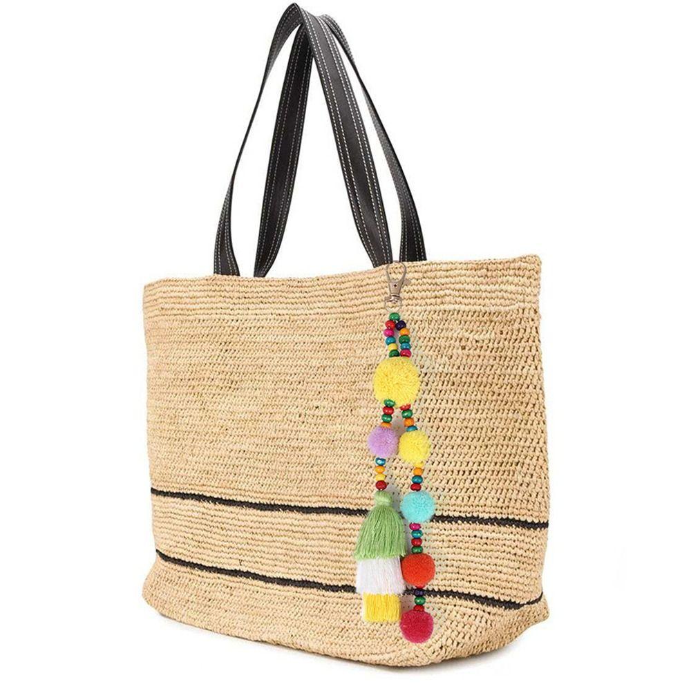 Fluffy Fashion Jewelry Womens Keychain Keyring Bag Pendant Pompom Ball Pendant