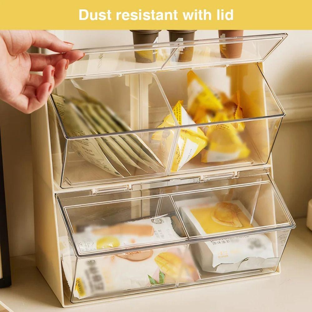 Large Capacity Tea Bag Storage Box Plastic Coffee Pod Holder Practical Desktop Storage Box  Bar