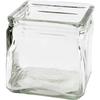 Candle Holder - Square - 10 X 10 X 10 Cm - Transparent - 12 Pcs