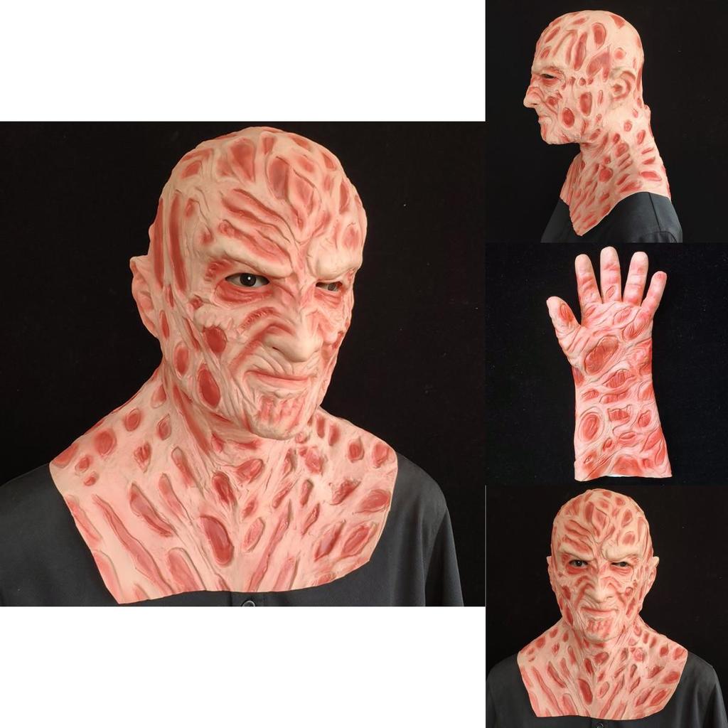 Фредди против Джейсона Набор латексной маски и перчатки Фредди Крюгера для костюмированной вечеринки на Хэллоуин