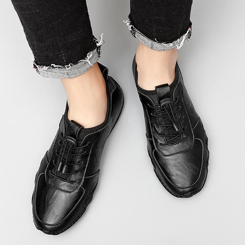 Модные осенние кроссовки для мужчин Модные кожаные туфли с мягкой подошвой на плоской подошве Оригинальные мужские кроссовки Удобные мокасины для мужчин