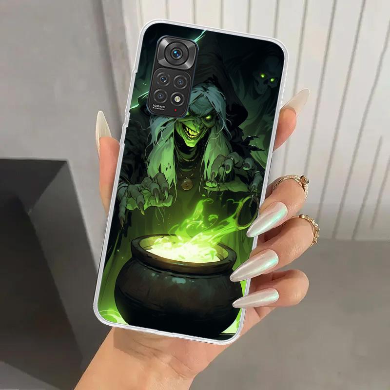 Чехол для телефона на Хэллоуин Лунная Ведьма Ужасы для Xiaomi Redmi Note 15 14 14S 13 12S 12 Pro 11S 11 Plus 11T 11E 10S Мягкий Чехол Принт Sh