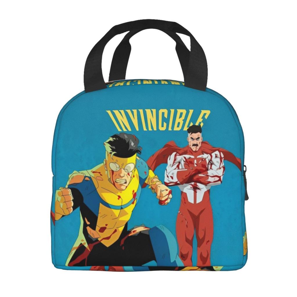 Invincible Hero Anime Cartoon Logo Product Insulated Lunch Bags For School Food Storage Bag Portable Thermal Cooler Lunch Boxes