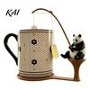 Whimsical Garden Decor Fishing Friends Tea Bag Holder, Cute Resin Teabag String Keeper, Animal Decorative Rest Decor, Fun Kitchen Counter Accessory,