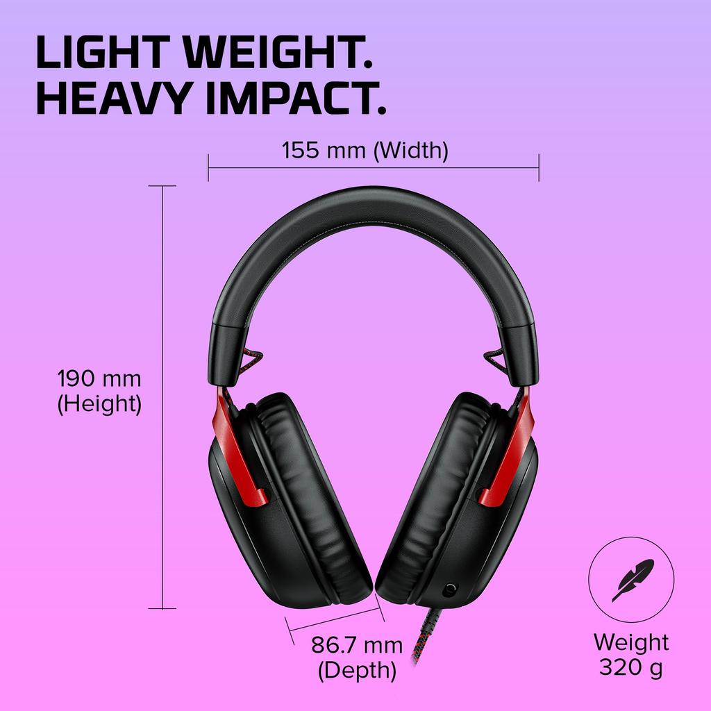 HyperX HyperX Cloud III Игровая гарнитура DTS Spatial Audio с 53-мм драйвером Cloud II Comfort Xbox Nintendo Mobile 727A9AA HeadphoneX Черно-красный ПК, PS5,