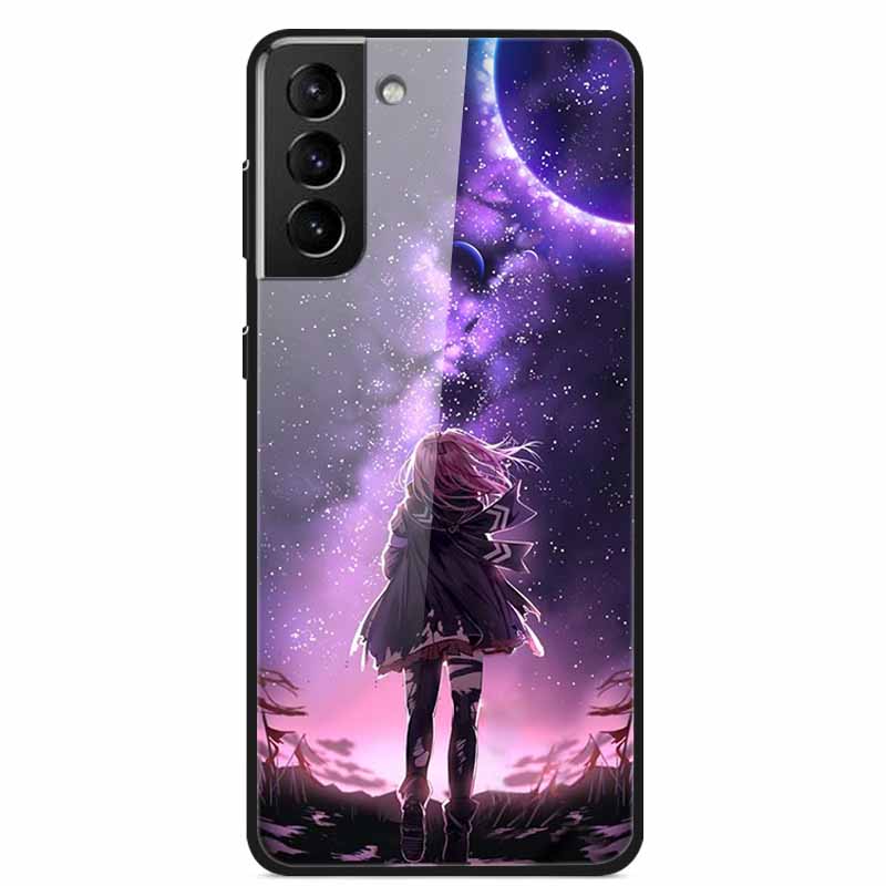 Для Samsung S22 5G Чехлы S22Plus S22Ultra 5G Закаленное Стекло Жесткая Задняя Крышка для Samsung Galaxy S22 Plus Чехол S22Ultra S22+ Чехол