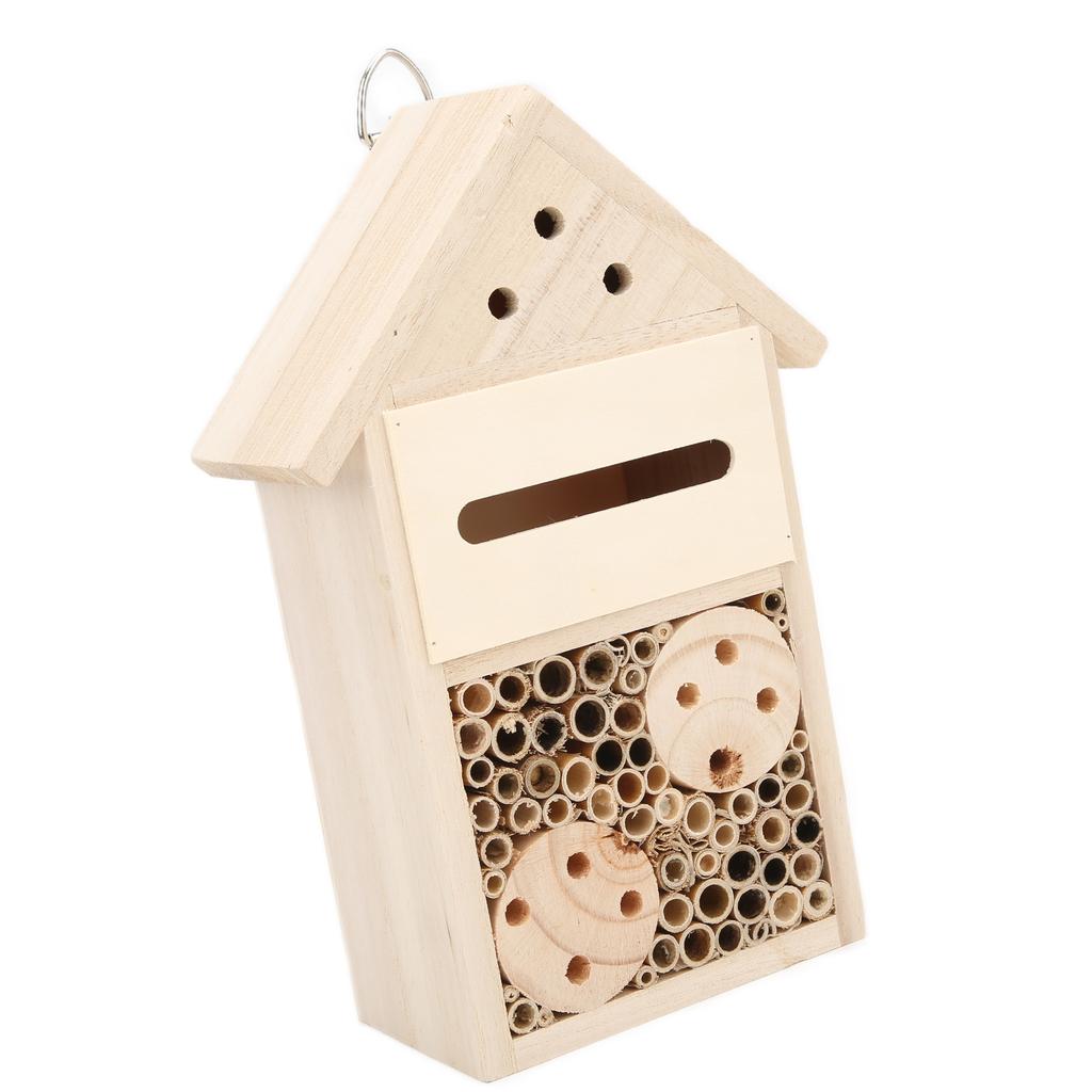 Деревянный пчелиный домик привлекает больше опыляющих деревянных насекомых-отелей для пчел, бабочек, божьих коровок