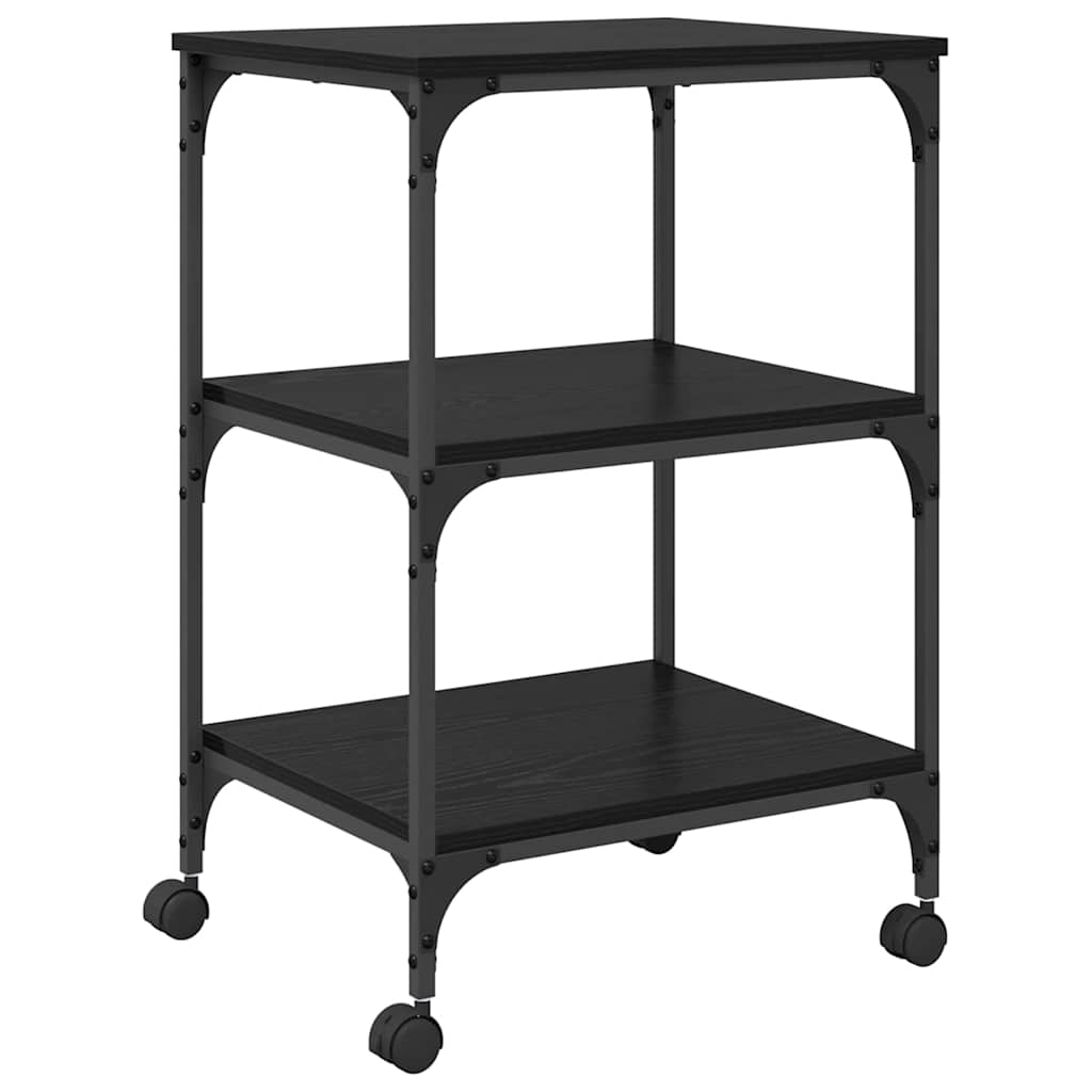 Printer Stand Black Oak Effect 50 x 41 x 75 cm