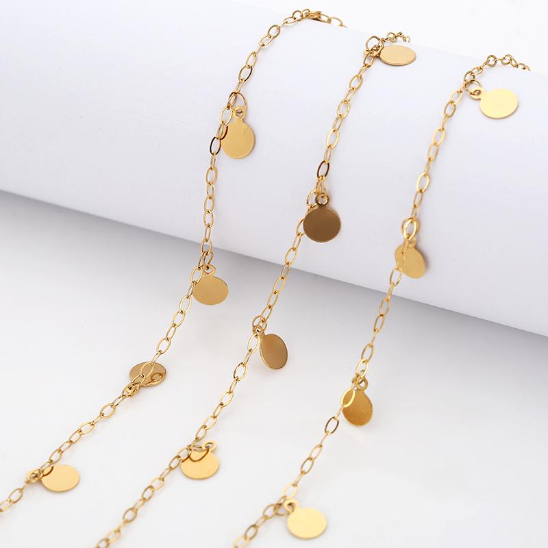 1 Meter Stainless Steel 6mm Disc Handmade Chains DIY Jewelry Making Necklace Accessories Bracelet Supplies Anklets Body Chains