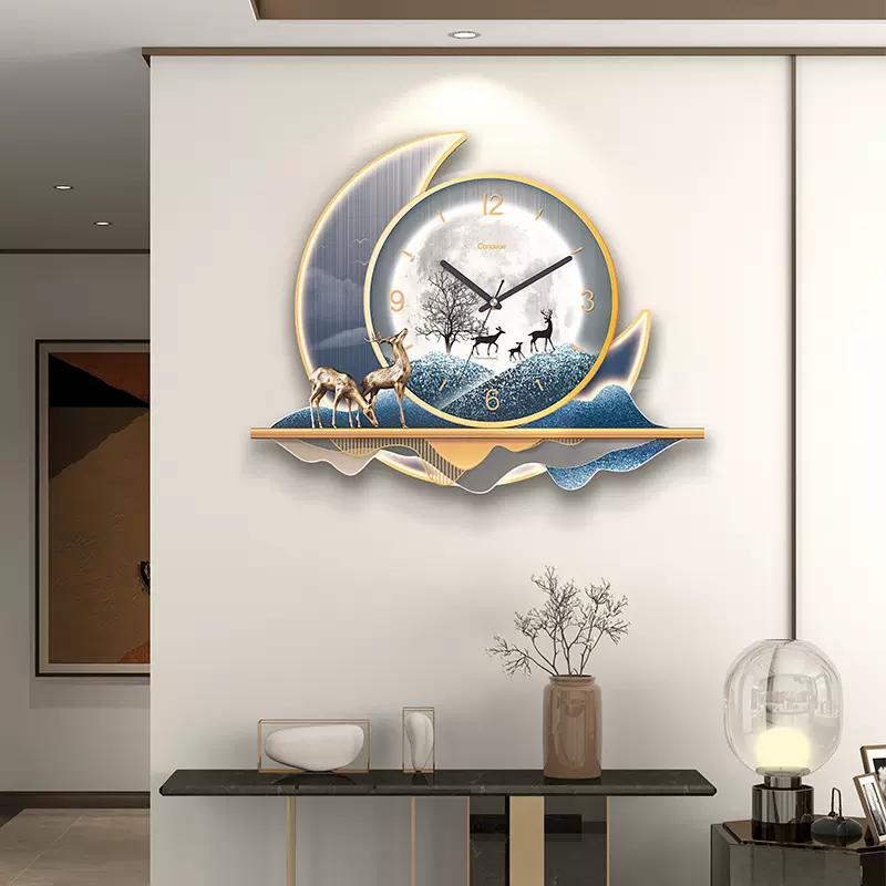 Nordic Home Decor Wall Hanging Clock Living Room Decoration Crystal Porcelain Clock Household Wall Hanging Silent Quartz Clock