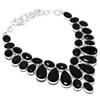 Black Spinel Handmade 925 Sterling Silver Jewelry Necklace 18" J7h07