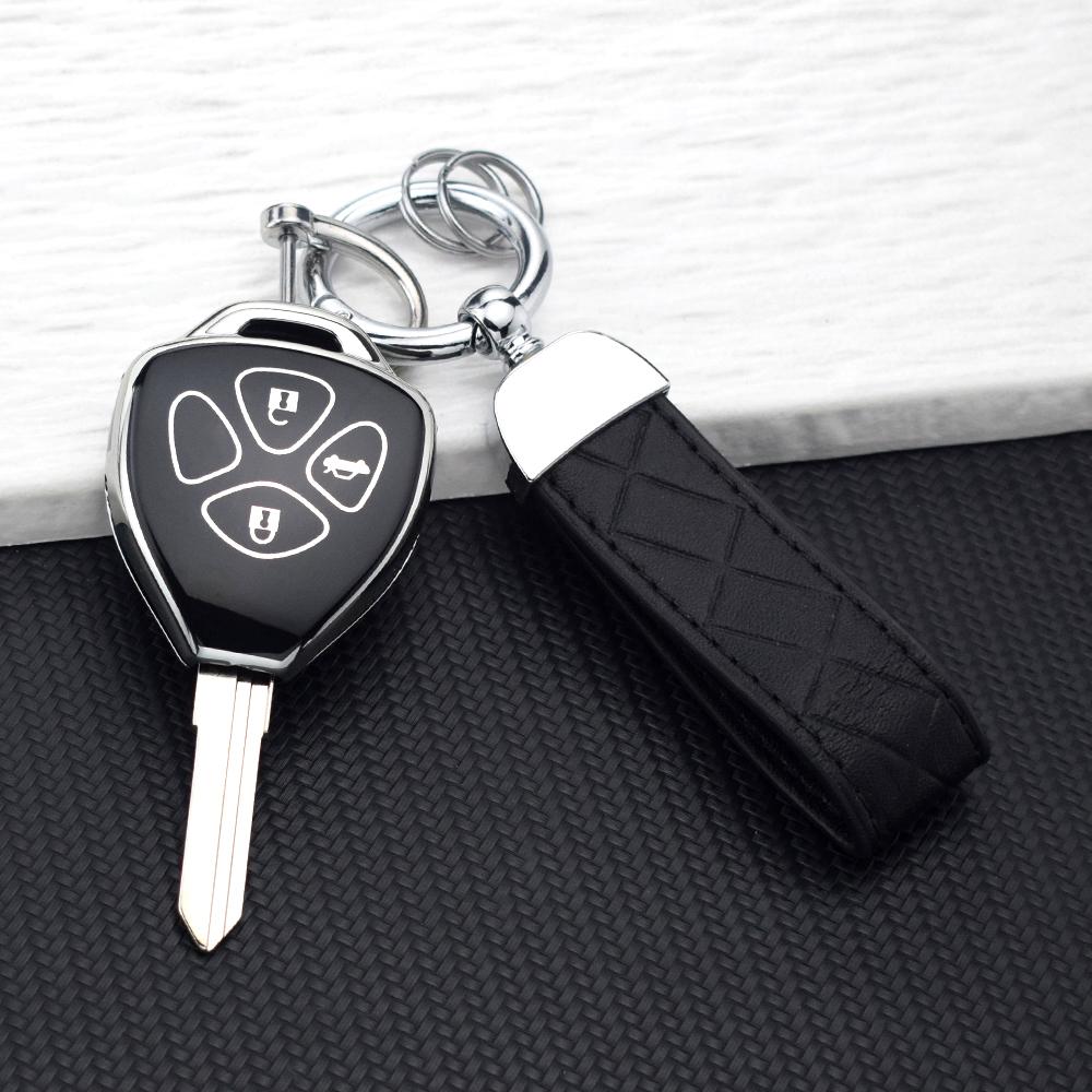 Чехол на 2/3/4 кнопки для ключа Toyota Corolla VIOS Camry Yaris RAV4 HiLux Cruiser Fortuner, TPU чехол для автомобильного ключа, держатель брелока, брелоки