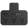 Удлинитель с несколькими розетками, два порта USB-C, усовершенствованная система зарядки, защита от перенапряжения, легко переносить для международных поездок
