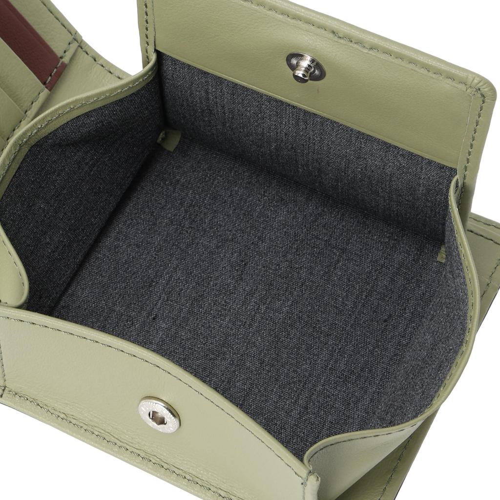 VITA Итальянский Хромовый Кожаный Кошелек Бифолд из Коровьей Кожи с Коробкой, Зеленый, 490-50900