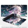 Large Minimalist Desk Mat White Hair Anime Girl Mouse Pad XXL Non-Slip Rubber Keyboard Table Pad For Office Home Women Girls