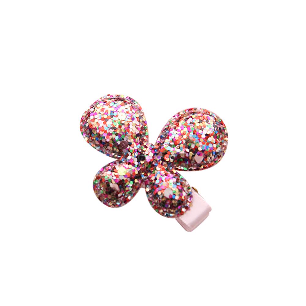 Для маленьких девочек детская блестящая заколка для волос принцессы с блестками, звездой и сердцем-бабочкой