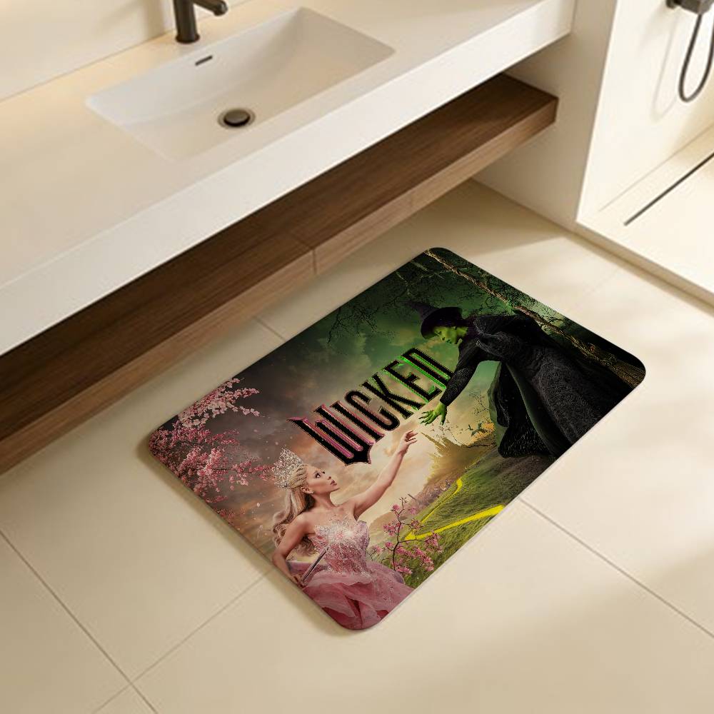 Grande Movie W-Wicked Entrance Door Mat Washable Non-Slip Living Room Sofa Chairs Area Mat Kitchen Welcome Doormat