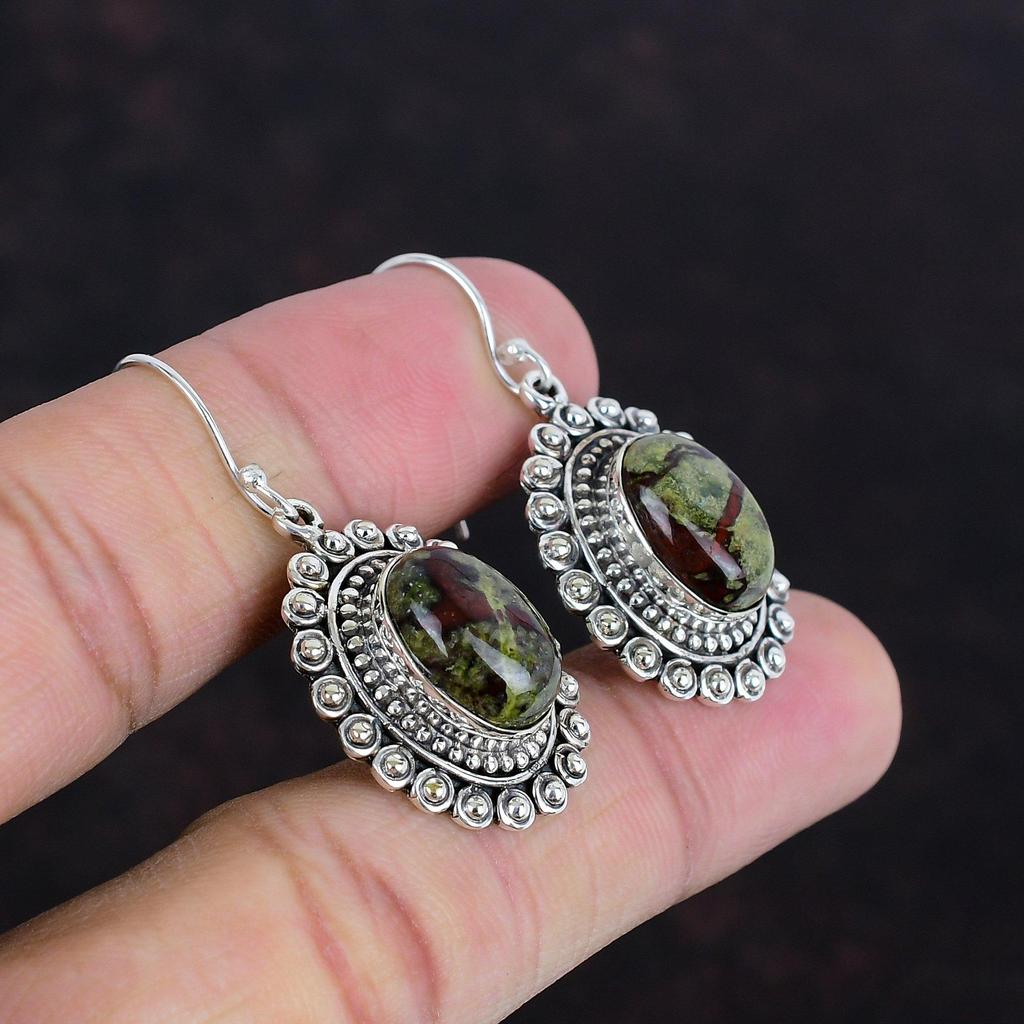 Серьги с драконьим кровавым камнем, серьги из драгоценного камня, серьги из стерлингового серебра 925 пробы, винтажные серьги ручной работы, достойные ювелирные изделия, женские серьги, подарки для нее