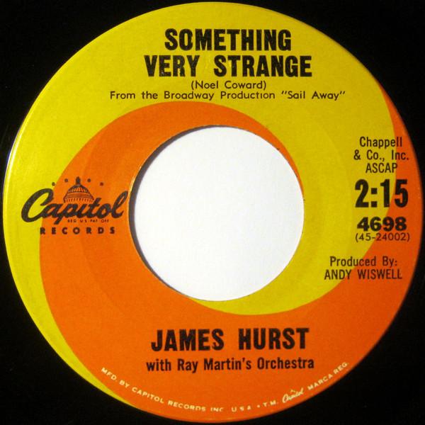 7-дюймовая пластинка JAMES HURST - Something Very Strange / Go Slow, J 4698 Capitol Records 1962 США Саундтреки и мюзиклы Б/у