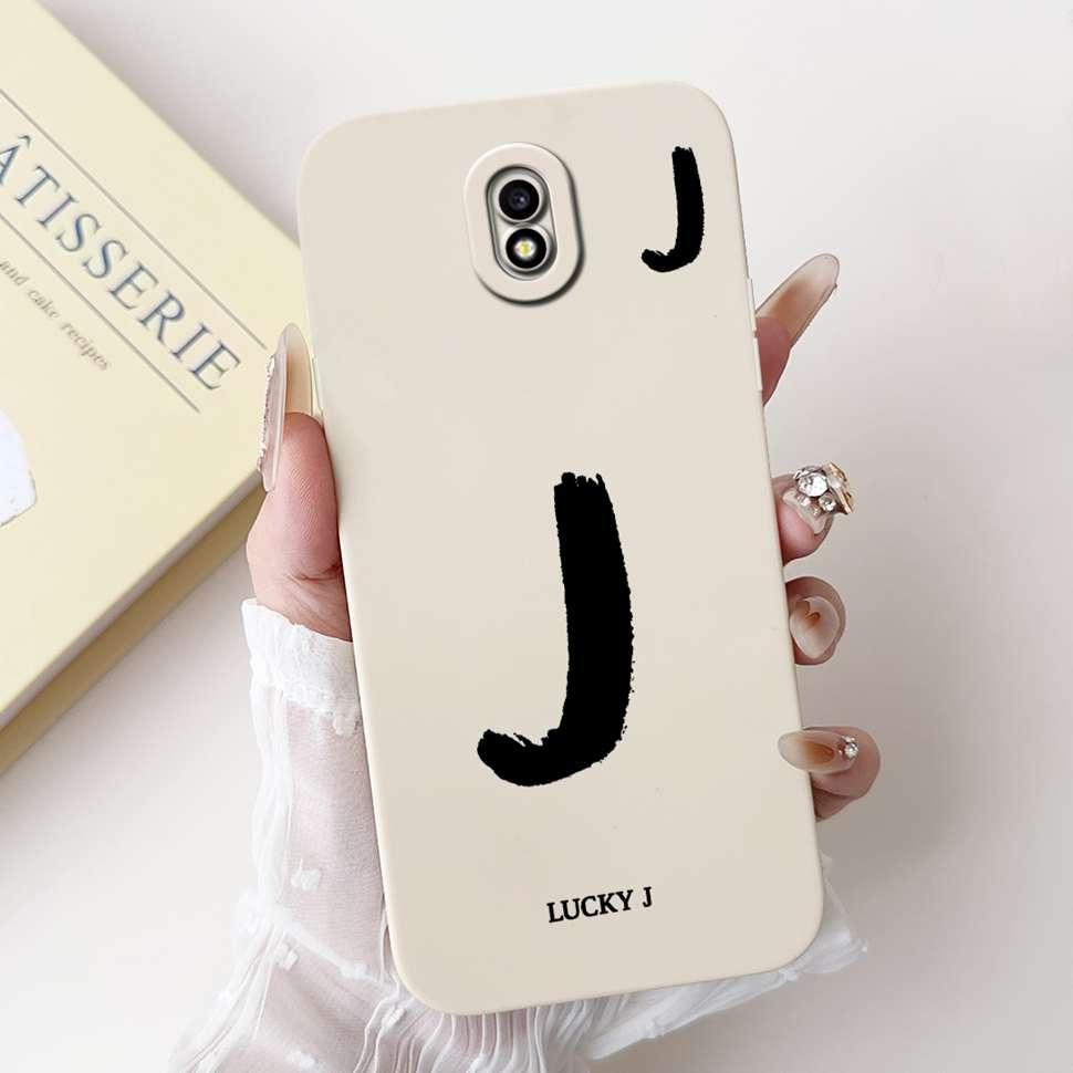 Чехол для Samsung Galaxy J3 2017 SM-J330FN Милый Принт Счастливая Буква A-Z Мягкий Силиконовый Чехол для Samsung J3 J5 J7 2017 Корпус Телефона