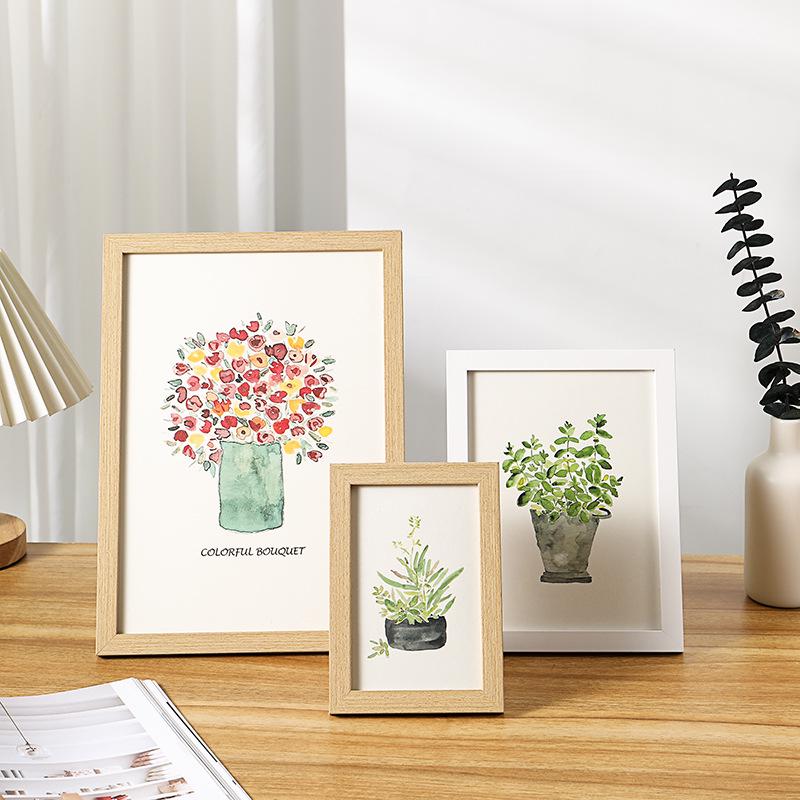 Простая деревянная подставка для фоторамки для отпечатков размером 5-10 дюймов, формата А4, настенное креативное украшение для фотографий