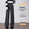 Women's Wool-Blend High-Waist Wide-Leg Casual Pants