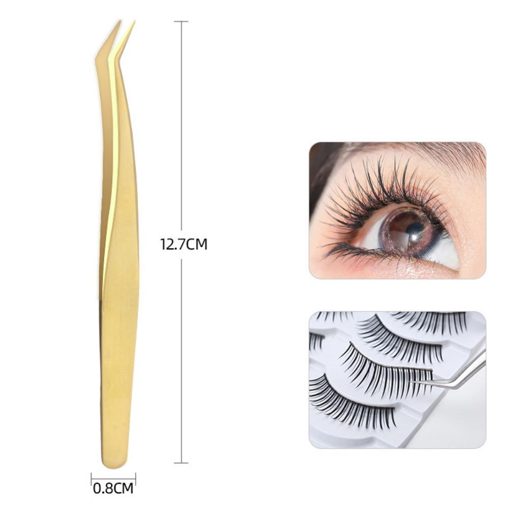 Пинцеты с изогнутым кончиком против скольжения Золотые прямые пинцеты Пинцеты для наращивания ресниц Аксессуары для макияжа