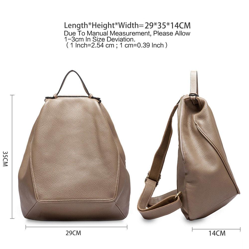 Zency большой вместительный женский рюкзак из 100% натуральной кожи, женская дорожная сумка, школьный рюкзак для девочек, модный рюкзак нерегулярной формы
