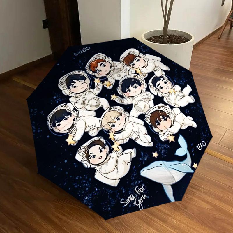 1 шт. Автоматический складной зонт EXO - Компактный дизайн с 8 ребрами, Прочный пластик и железо, Легкий для повседневного использования на улице, a0929185