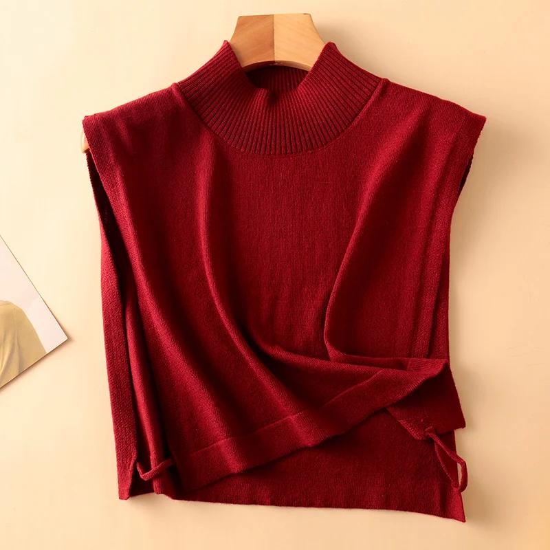 Women Wool Detachable Collar Fake Neck Mock Hooded Solid Color False Sweater Ladies Turtleneck Neckwear Clothing Accessories