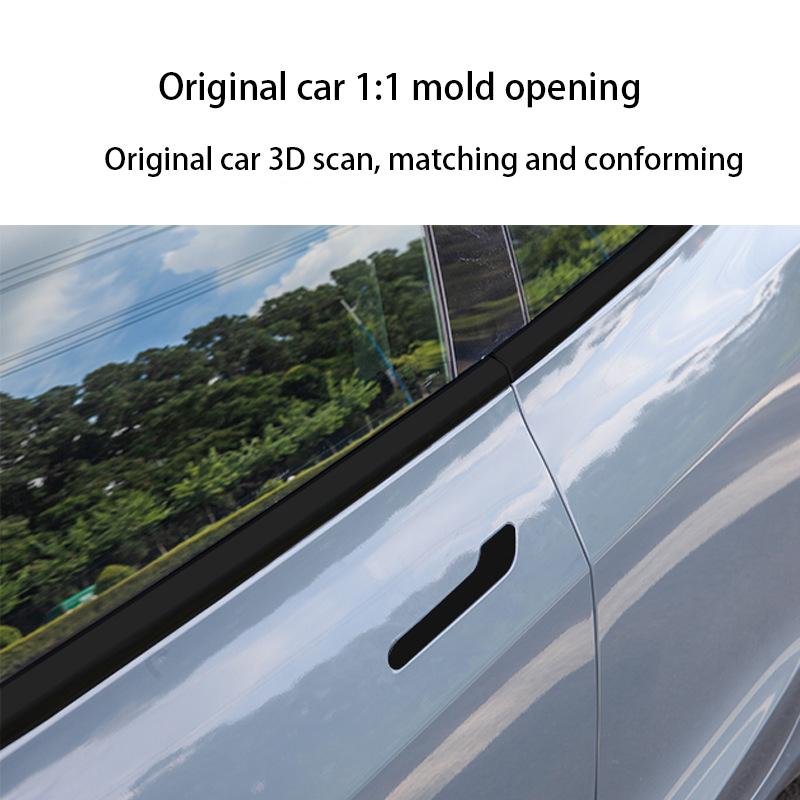 Car Window Frame Sticker for Tesla Model 3 Exterior Decoration Accessories PVC Door Handle Black Protector Trim Strips 2017-2020