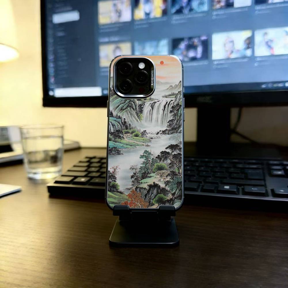 Чехол для телефона Lnk Art Print для iPhone 17,16,15,14,13,12,11 Plus,Pro Max,XS,Красочный Серебристый Чехол для телефона Funda Cover